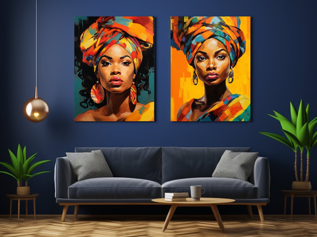 African Women Wall Art | Black Woman Art | Digital Wall Art | Printable ...