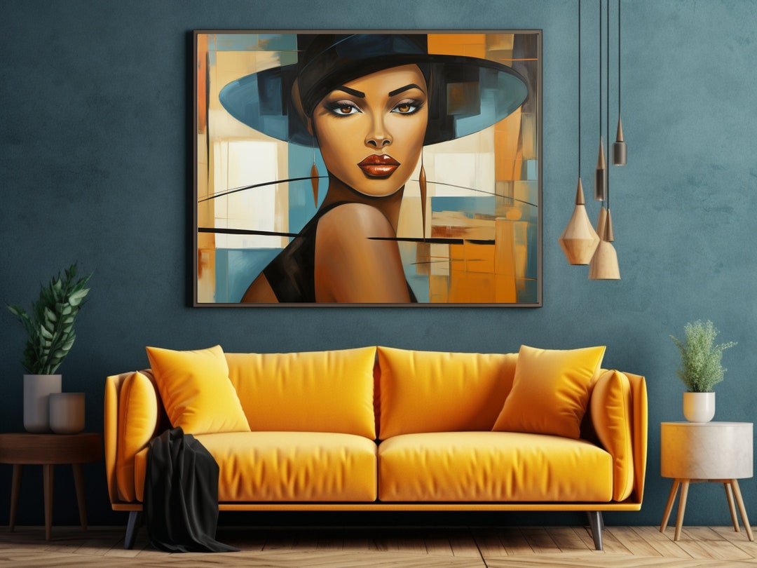 Abstract Vogue Black Woman Art Painting | African American Art | Black ...