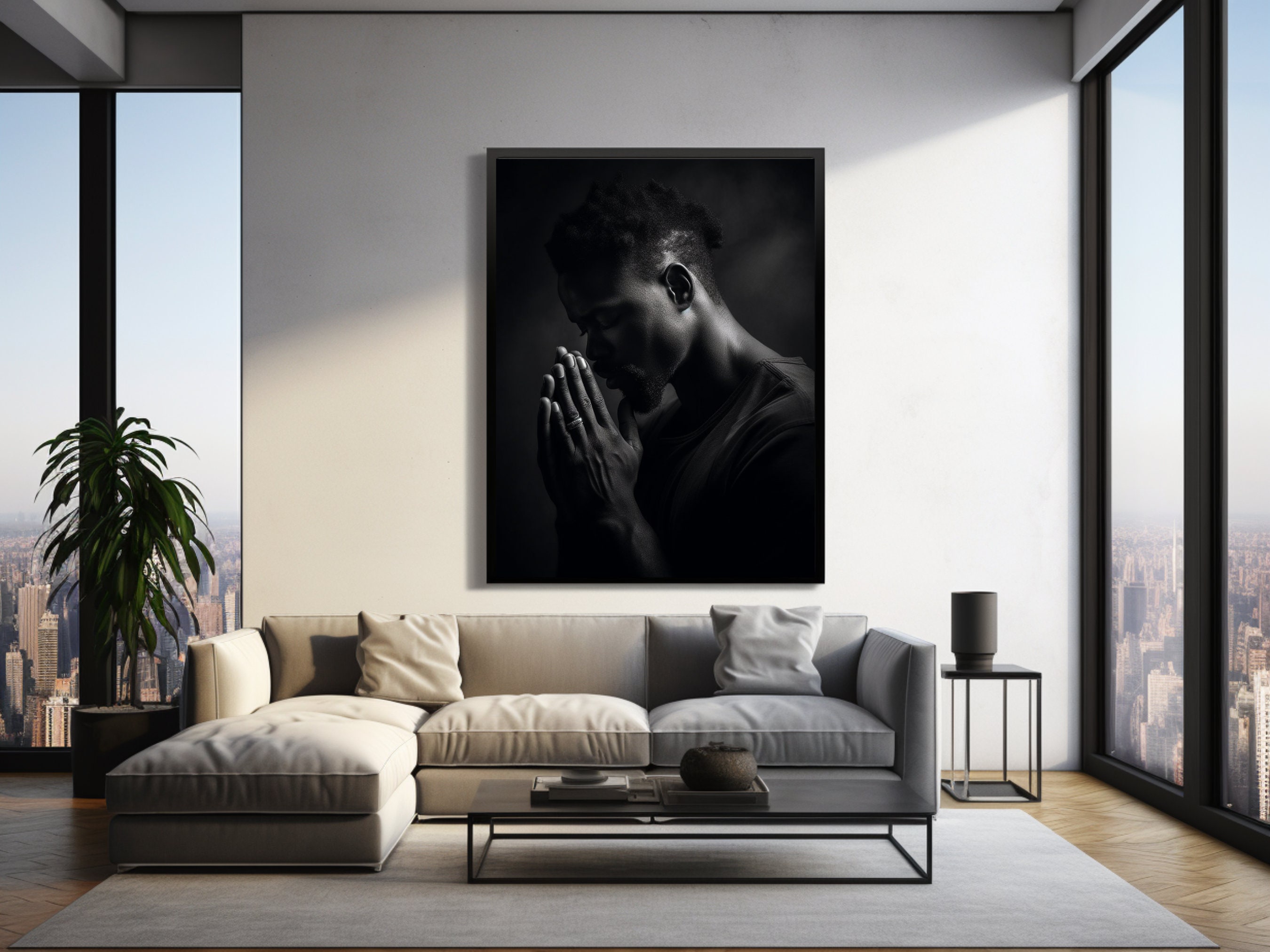Monochromatic Black Man Wall Art Black and White Art African — free download