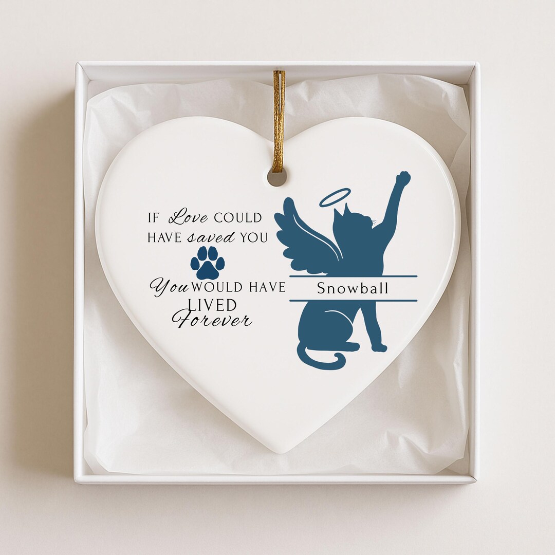 Personalized Cat Memorial Ornament, Custom Cat Loss Christmas, Pet ...
