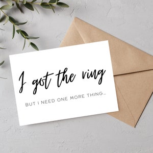 Eu tenho o anel, preciso de mais uma coisa... Cartão de madrinha de casamento, para imprimir, presentes, imprimir em casa, editável - DOWNLOAD INSTANTÂNEO