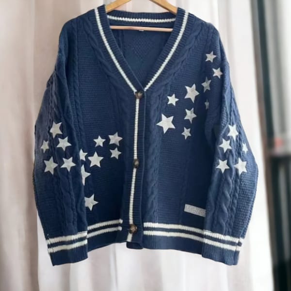 Midnight Cardigan Frauen, Taylor Swiftie Cardigan Merch, Blaue Strickjacke Für Mädchen | Swiftie Geschenk für Mädchen