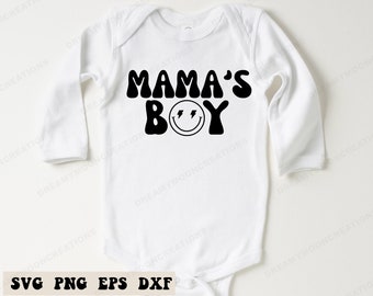 SVG garçon de maman, SVG de garçon de maman rétro, bébé garçon, Svg nouveau-né, Svg cadeau baby shower, nouveau bébé, grenouillère bébé, Svg tout-petit garçon,