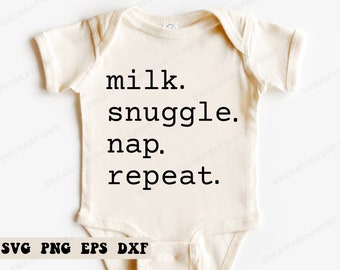 Leche Snuggle Nap Repetir SVG, Funny Baby Onesie SVG, Baby Onesie Svg, New Baby Svg, Cute Baby Onesie Svg, Baby Shower Gift Svg,