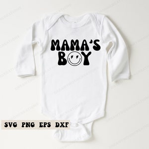 SVG garçon de maman, SVG de garçon de maman rétro, bébé garçon, Svg nouveau-né, Svg cadeau baby shower, nouveau bébé, grenouillère bébé, Svg tout-petit garçon,