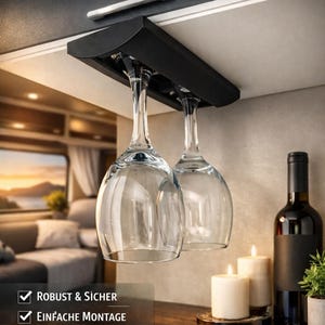 Wine glass holder including transport lock / Camping gadget / Camping accessory / WITHOUT glasses image 1