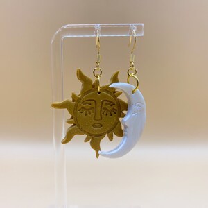 Celestial Bodies Earrings | Sun and Moon | Handmade Polymer Clay Earrings