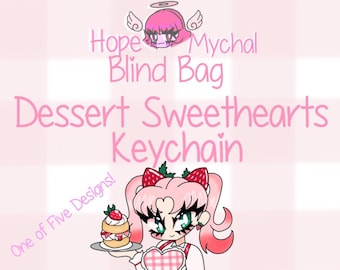 Dessert Sweethearts Blind Bag: Anime Girl Holographic Keychain & Art Print