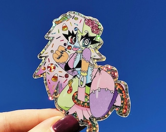 Candy Zombie Girl Glitter Sticker