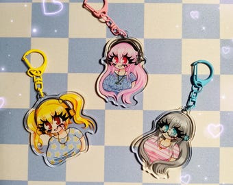 Sonico, Pochaco, and Taruco Portrait Keychain