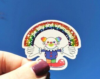Silly and Whimsical Clown Sticker