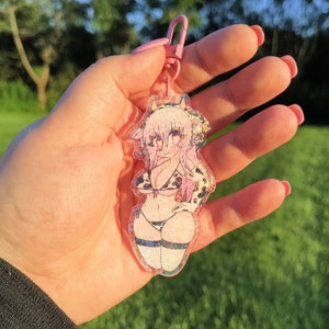 Portachiavi olografico Sonico Cow Print Bikini Sakura Flower