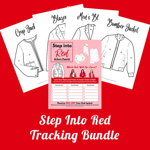 Step Into Red Tracking Bundle, Mary Kay, Red Jacket, Digital Download, Recruit, Consultant, Director, Career chat, Opportunity, Sharing, PDF