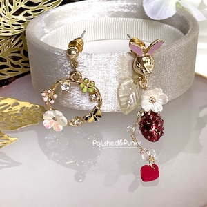 Fun  Earrings ~ Bunny in the Garden Earrings ~ Cute Earrings ~ Rabbit Earrings ~ Gold Earrings ~ Stud ~ Earrings in Gift Box