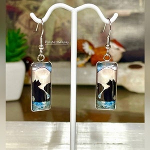 Fox earrings ~dangle earrings ~ silver Earrings ~nature  earrings ~ in gift box