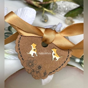 Gold dog earrings stud earrings small earrings minimalist earrings in gift box beautiful
