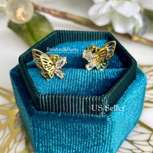 Butterfly Earrings ~ Minimalist Earrings ~ Gold Butterfly Earrings ~ butterfly wing Earrings ~ butterfly Stud Earrings~ with Gift Box