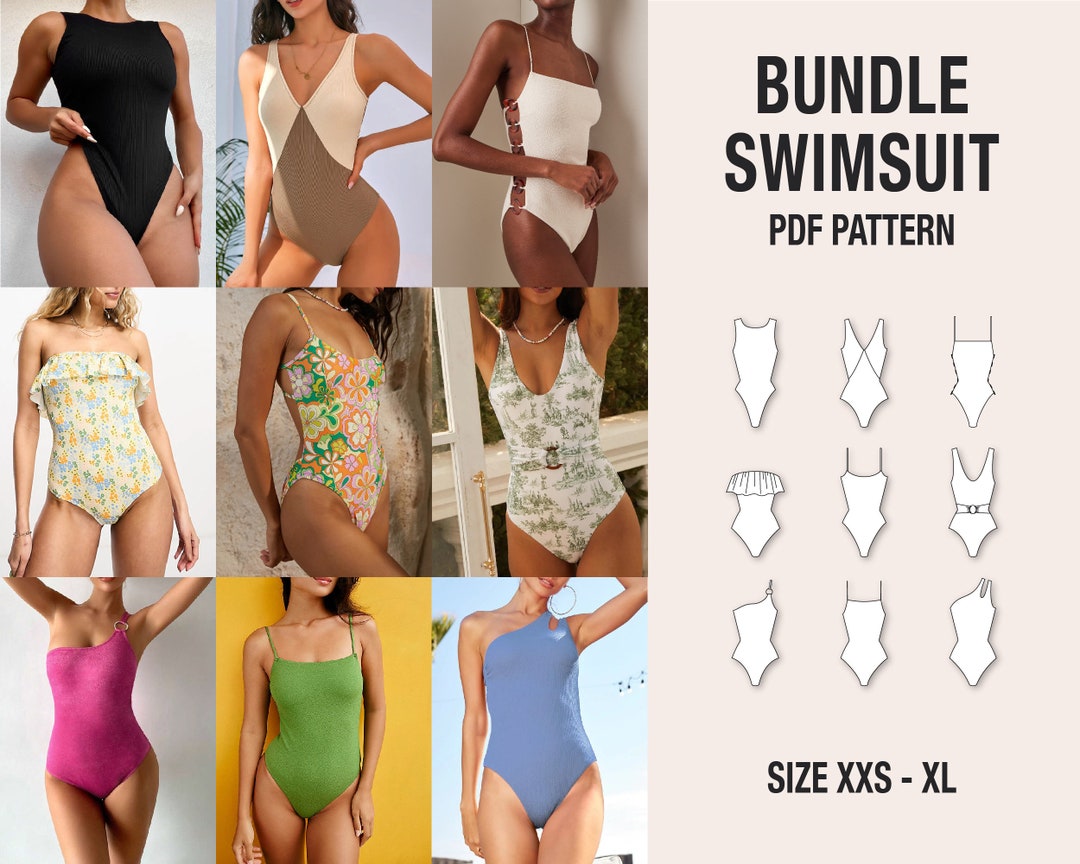Bikini Pattern PDF. Sewing Patterns. Swimsuit Pattern PDF. Swimsuit