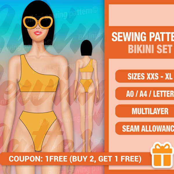 Bikini Set Schnittmuster PDF. Badeanzug Schnittmuster PDF. Maßgeschneidert. Größen xxs-xxl. Bikini Schnittmuster. Schnittmuster. Anfänger Anleitung. Leichtes Muster