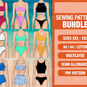 Bikini pattern PDF. Sewing pattern. Swimsuit pattern PDF. Swimsuit Bikini sewing pattern. Swimwear pattern. Women bodysuit swimsuit.