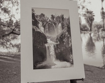 White River Falls Black & White print