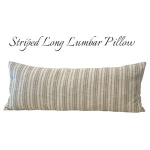 Neutral Striped Lumbar Pillow Cover-Beige & Taupe Textured Throw Pillow for Couch or Bed – Modern Farmhouse Decorative Cushion- Custom Size