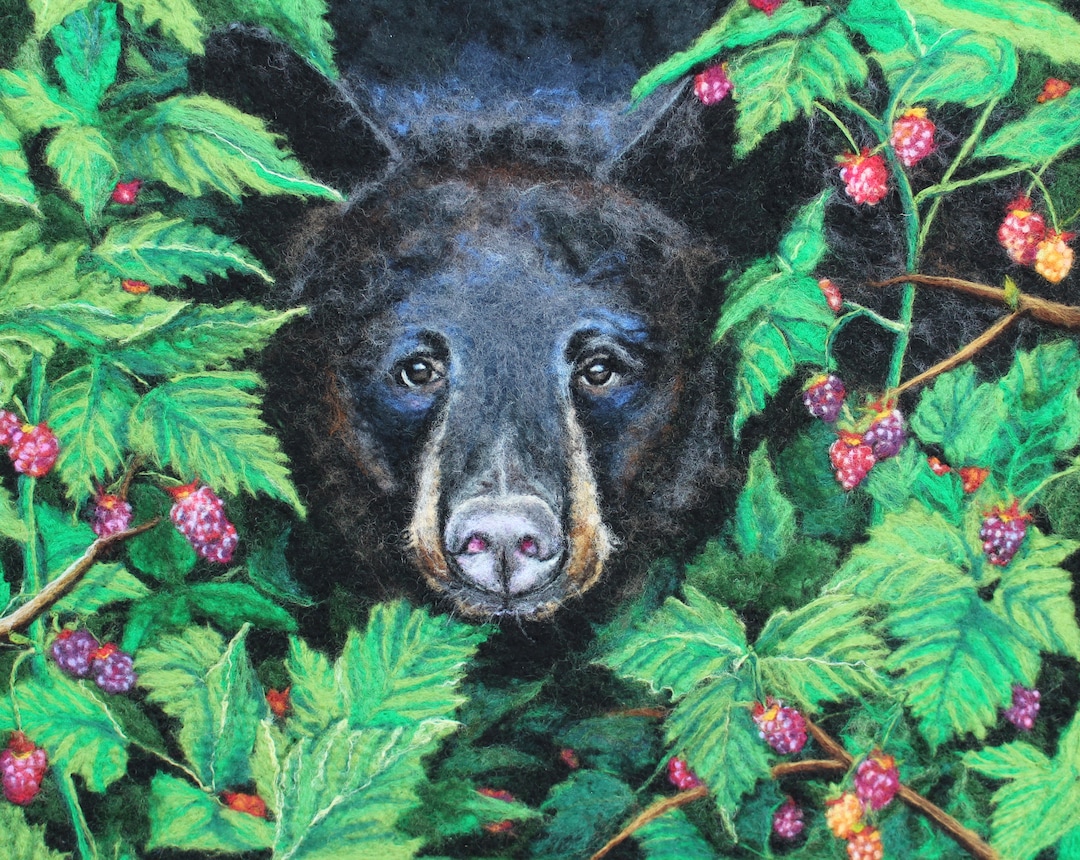 Salmonberry Staredown, Alaskan Art Print Featuring Salmon Berry Foliage
