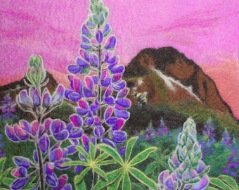 Lupine Dreams Art Print: Alaskan Wildflower Landscape (11x14 Paper Print)