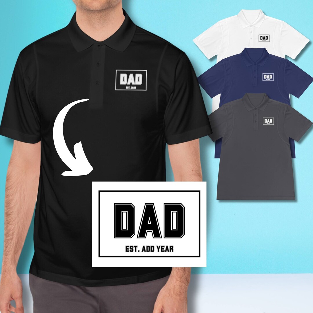 Custom Polo Shirts for Dad Personalize Men Collared Shirts Etsy
