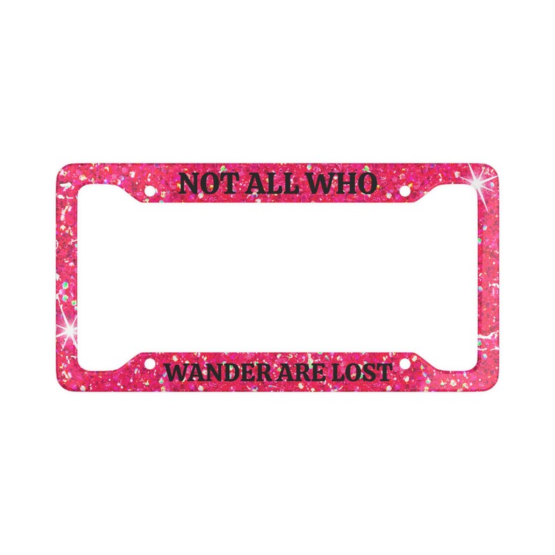 Pink Sparkle License Plate Frame Funny License Plate Frames Etsy