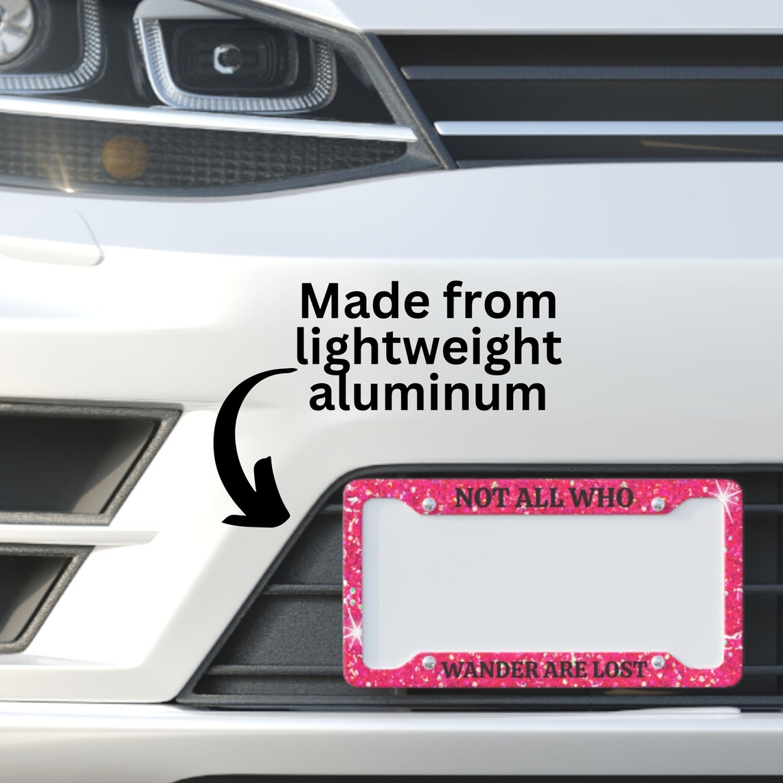 Pink Sparkle License Plate Frame Funny License Plate Frames Etsy