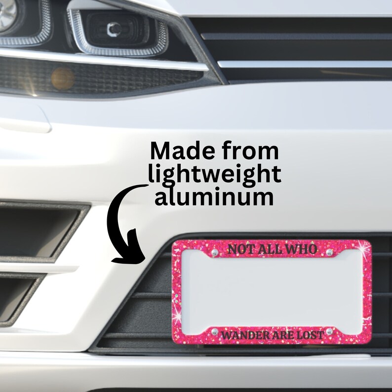 Pink Sparkle License Plate Frame Funny License Plate Frames Etsy