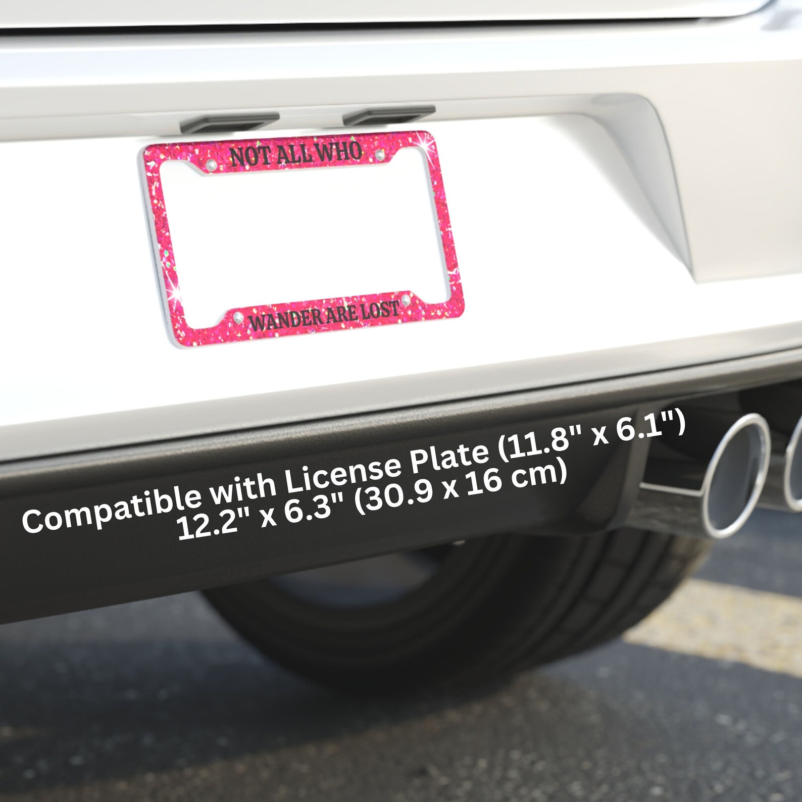 Pink Sparkle License Plate Frame Funny License Plate Frames Etsy