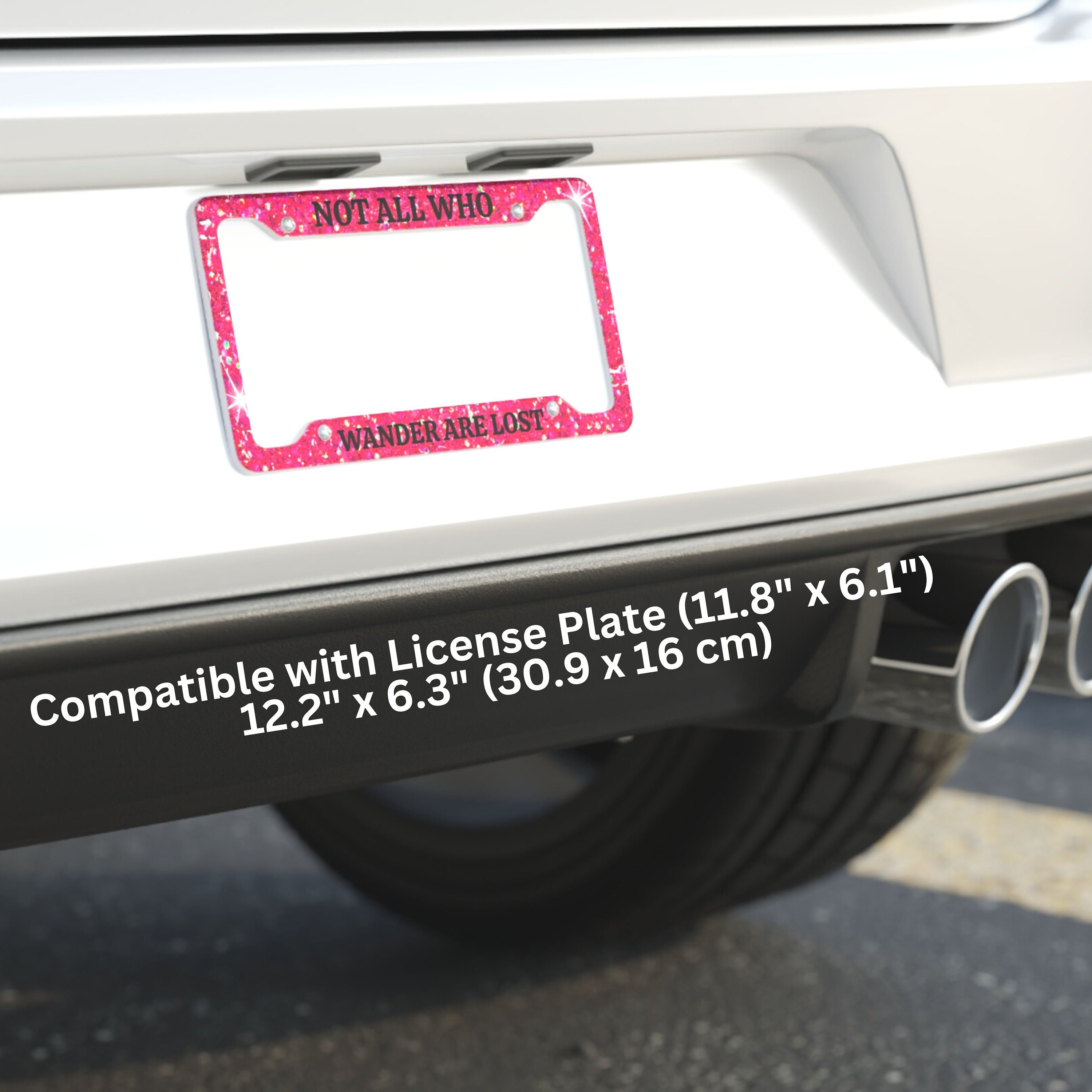 Pink Sparkle License Plate Frame Funny License Plate Frames Etsy