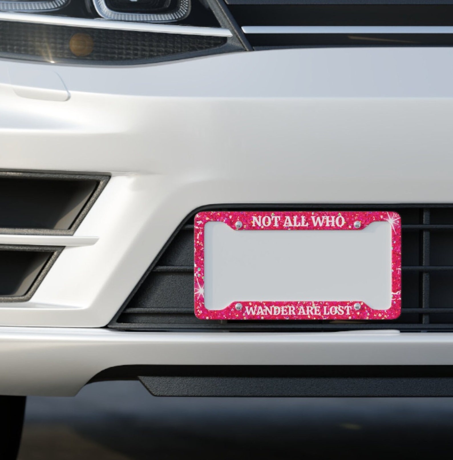 Pink Sparkle License Plate Frame Funny License Plate Frames Etsy