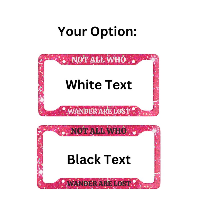 Pink Sparkle License Plate Frame Funny License Plate Frames Etsy