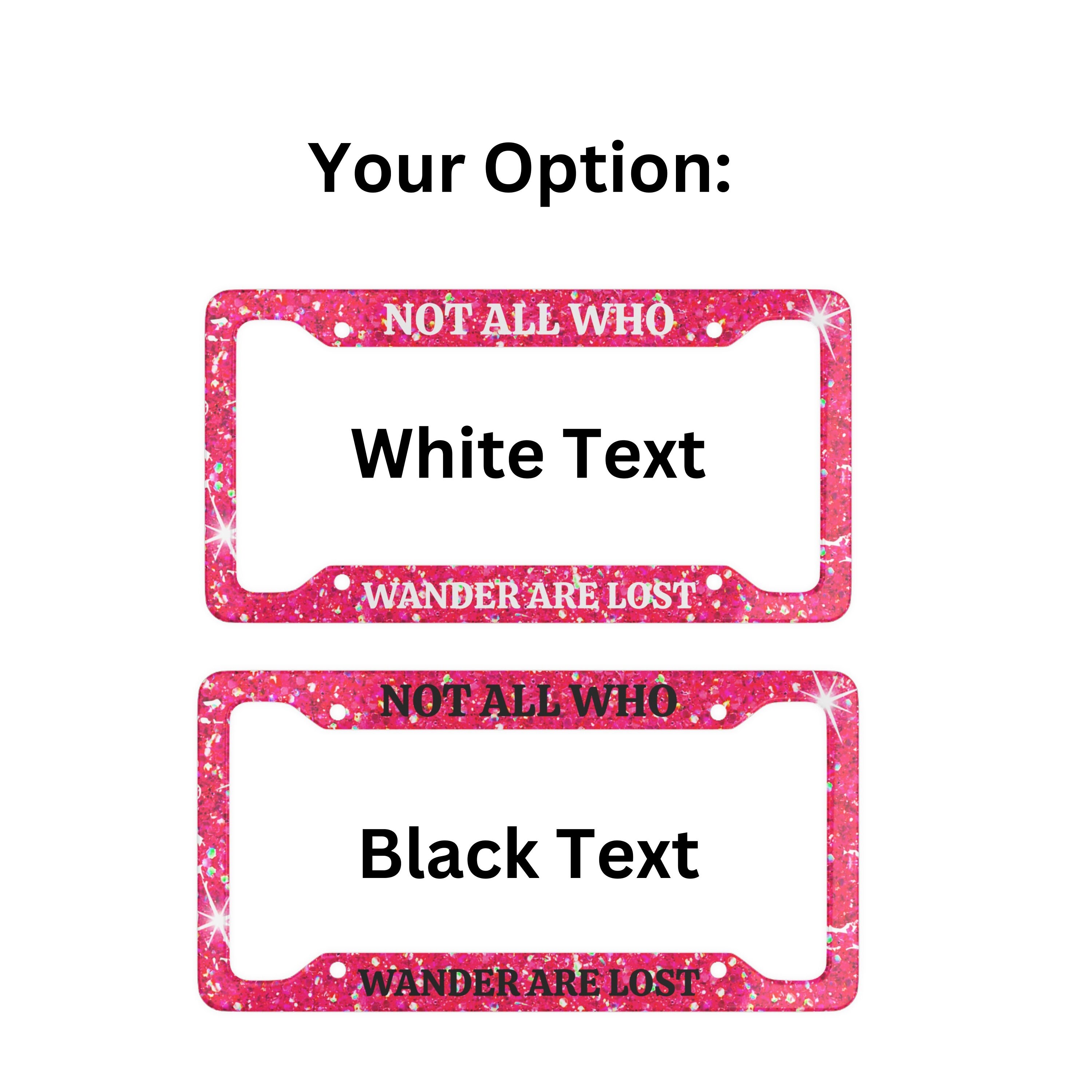 Pink Sparkle License Plate Frame Funny License Plate Frames Etsy