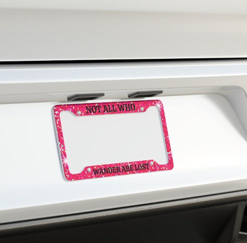 Pink Sparkle License Plate Frame Funny License Plate Frames Etsy