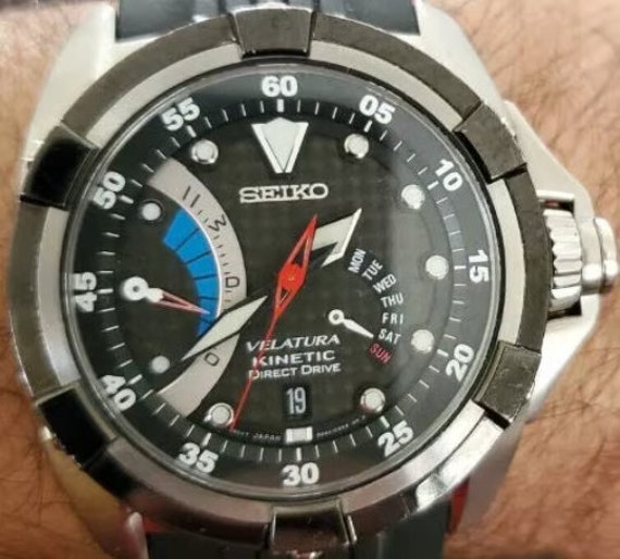 Seiko Velatura 5D44 0AE0 Day Date Direct Drive Kinetic Mens Regatta Watch with Additional Leather Strap August 2018