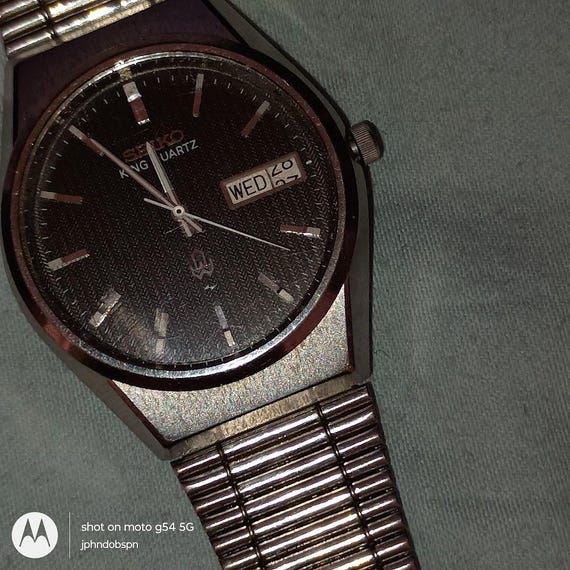 Serviced Vintage JDM Seiko King Quartz 5856-8020, Rare Linen