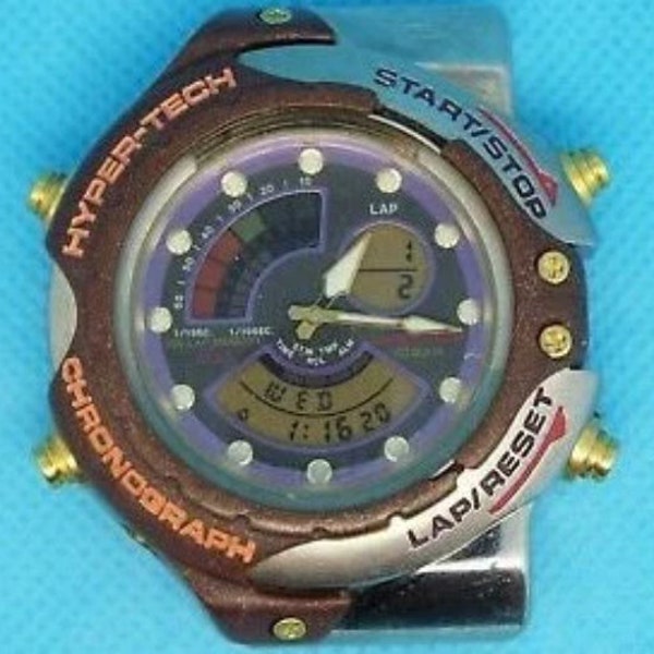 rare vintage Seiko ALBA V083-7010 Hyper-Tech 1/1000 sec chronograph, alarm