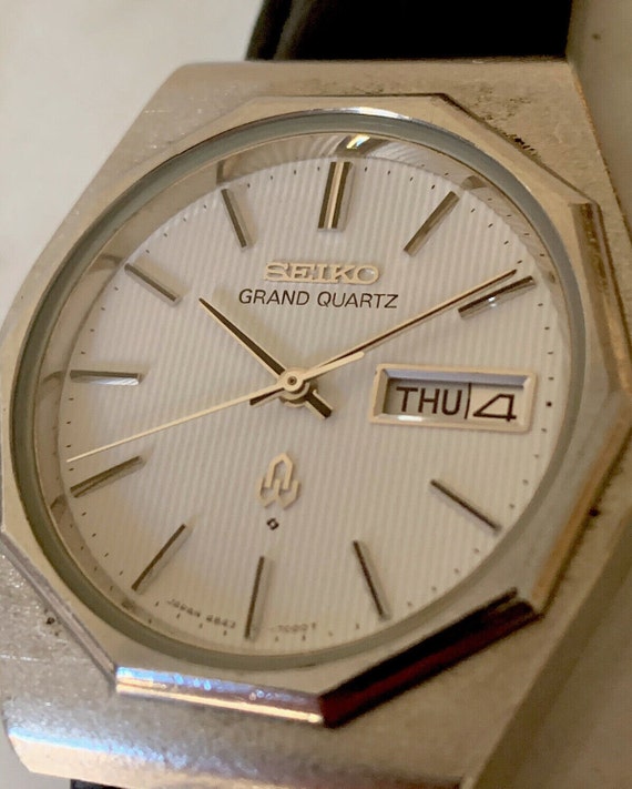 Rare Ist Seiko Grand Quartz October 1976 4843-7000 Linen Dial - Etsy