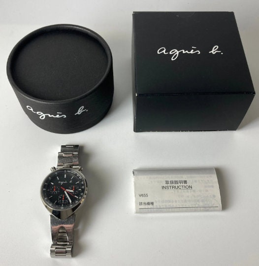 Seiko X Agnes B Collaboration Bullhead V655 7010 Flyback Chronograph Full Retail Set as New Etsy