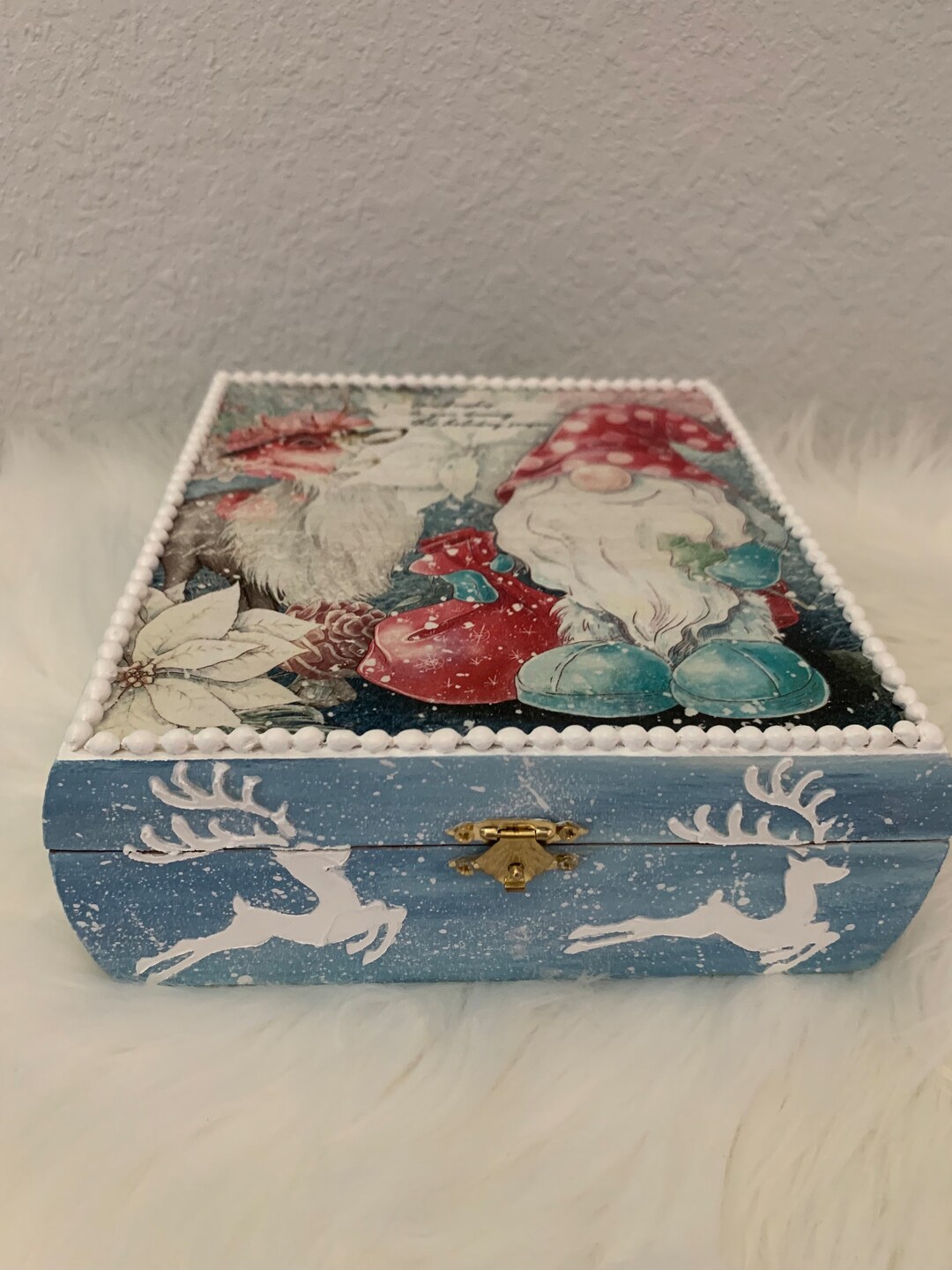 Decoupage Keepsake Box/ Christmas Box/ Knom Box/ Knom/ Memory Etsy