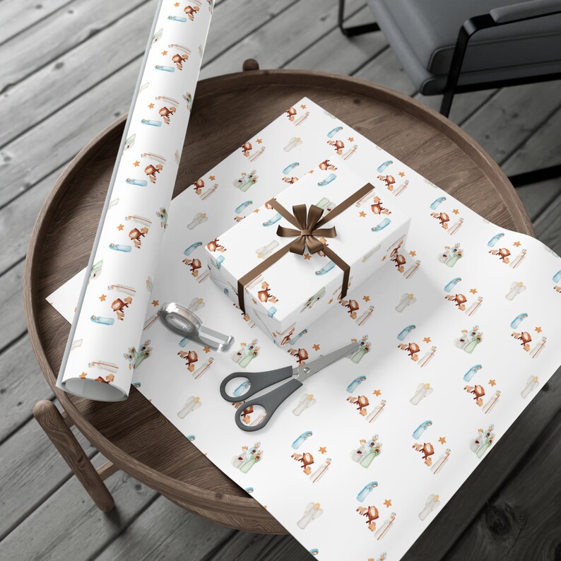 Jesus Wrapping Paper Baby Jesus Away in a Manger Gift Wrap Etsy