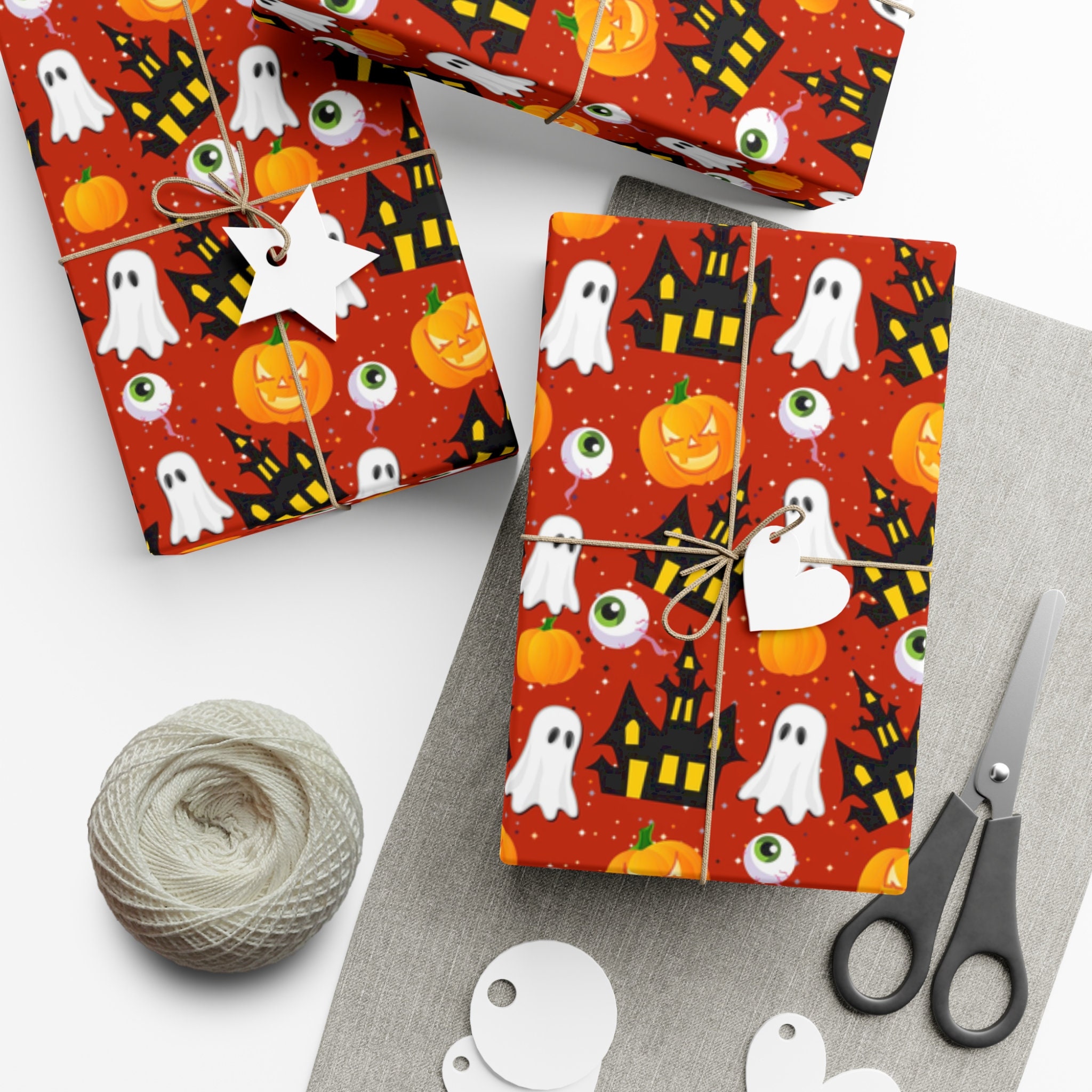 Spooky Kids Halloween Gift Wrap Papers, Fun Halloween Wrapping Paper ...