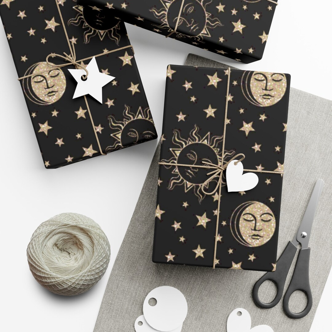Sun and Moon Gift Wrap Celestial Gift Wrap Sun Wrapping Etsy