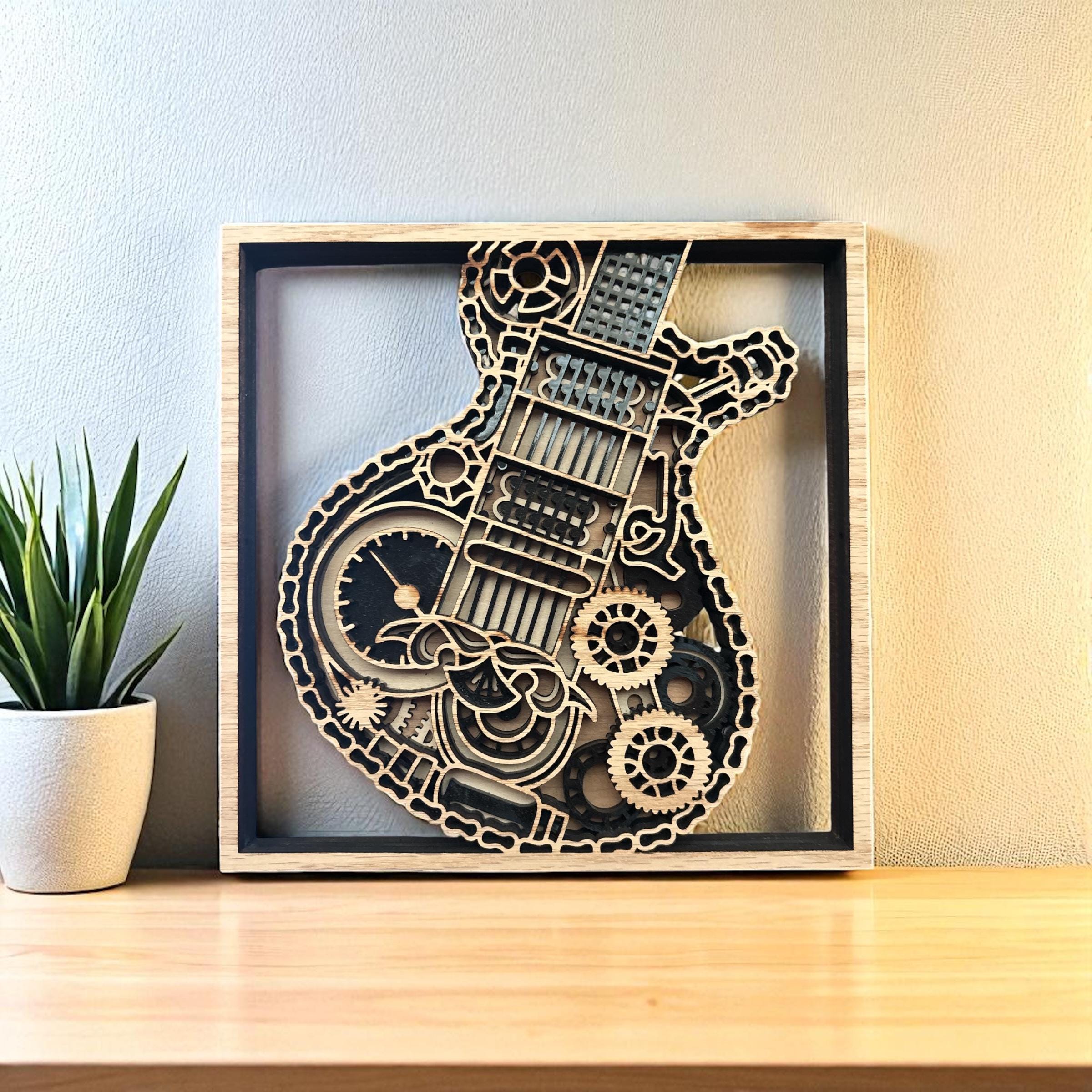 Layered Guitar Wood Art - Etsy