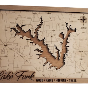 Lake Fork Map-wood