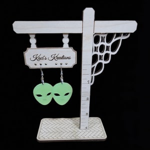 Glow in the dark Alien earrings